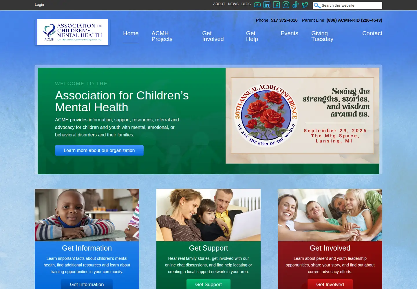Captured homepage of acmh-mi.org in the current scan