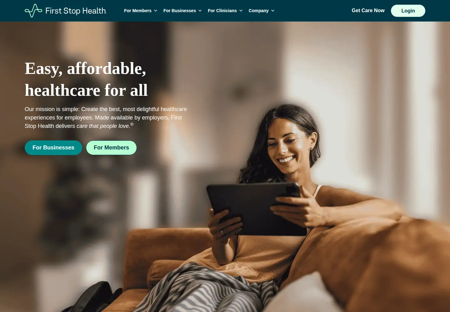 Captured homepage of firststophealth.com in the current scan