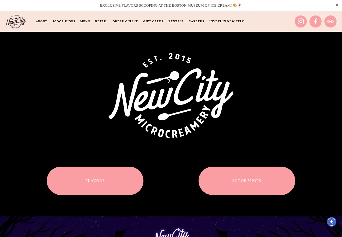 Captured homepage of newcitymicrocreamery.com in the current scan