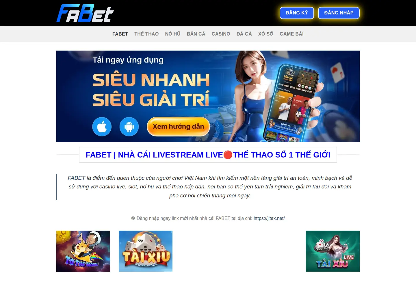 Captured homepage of fabet.credit in the current scan