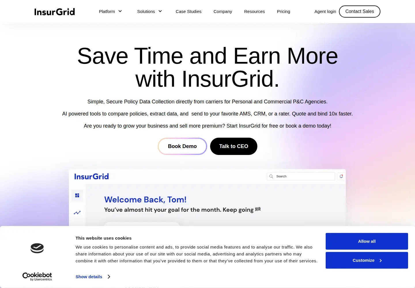 Screenshot of insurgrid.com