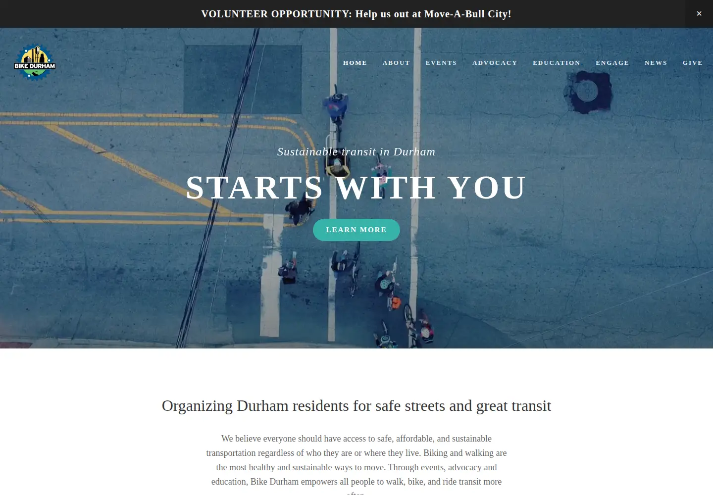 Screenshot of bikedurham.org
