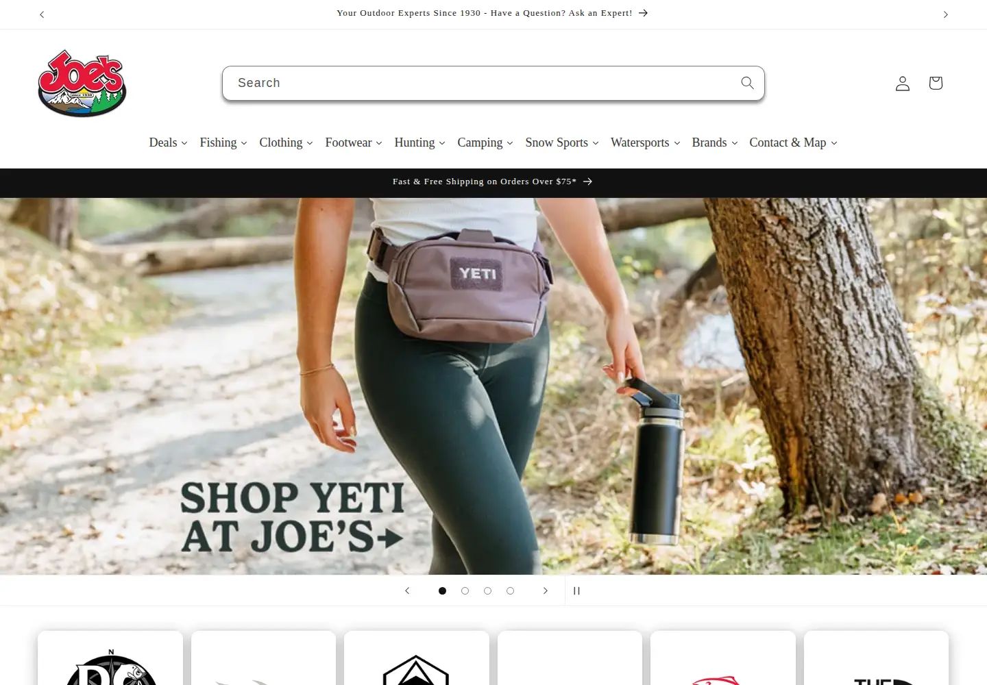 Screenshot of joessportinggoods.com