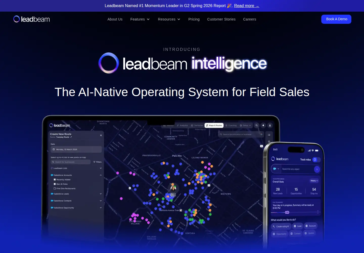 Captured homepage of leadbeam.ai in the current scan