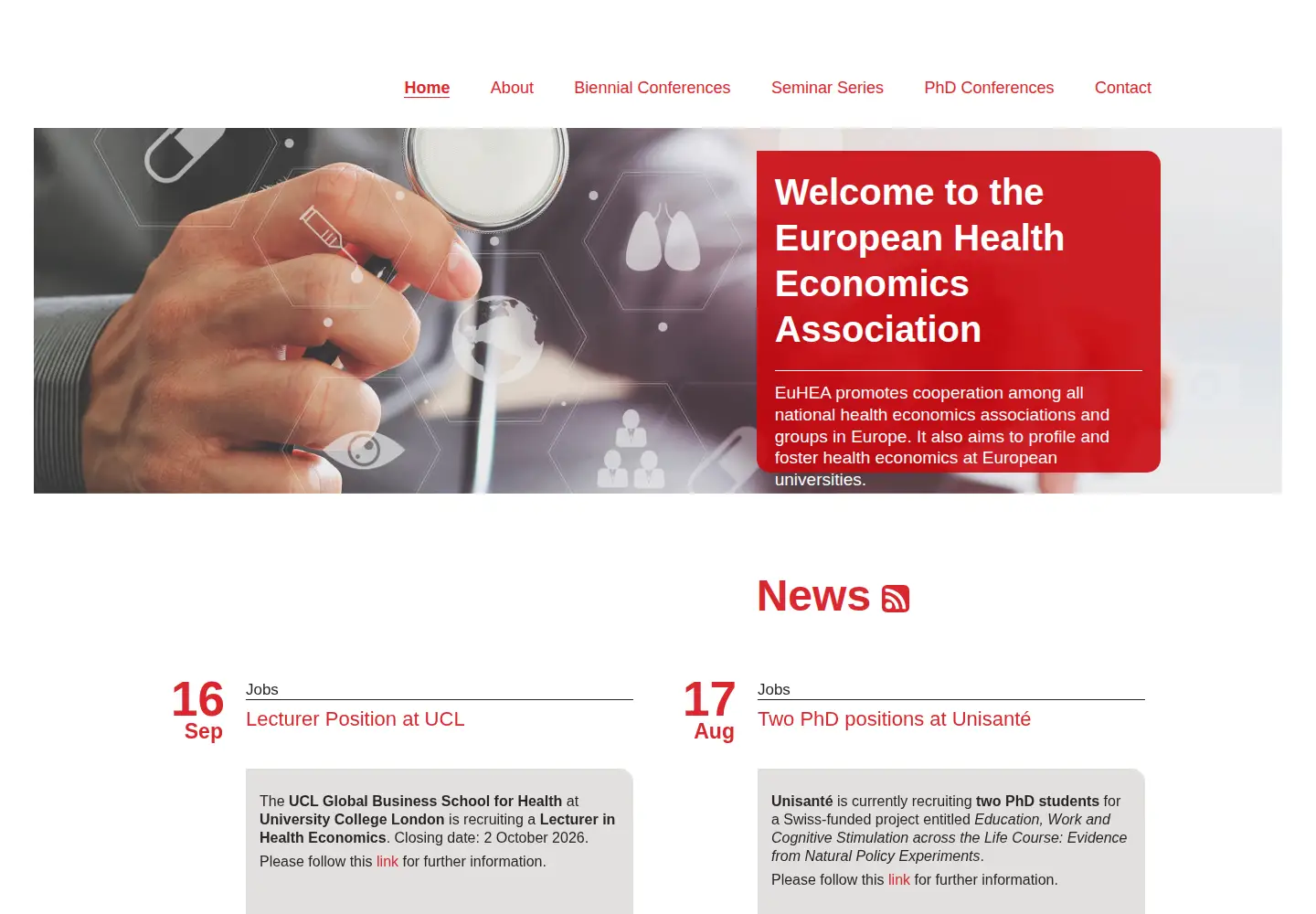 Screenshot of euhea.eu