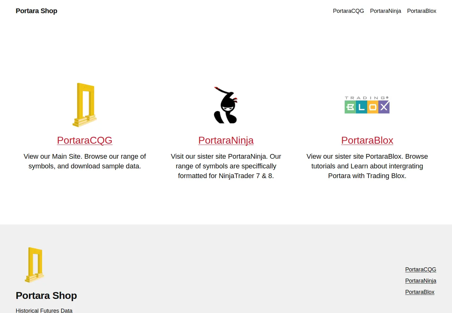 Captured homepage of portara.org in the current scan