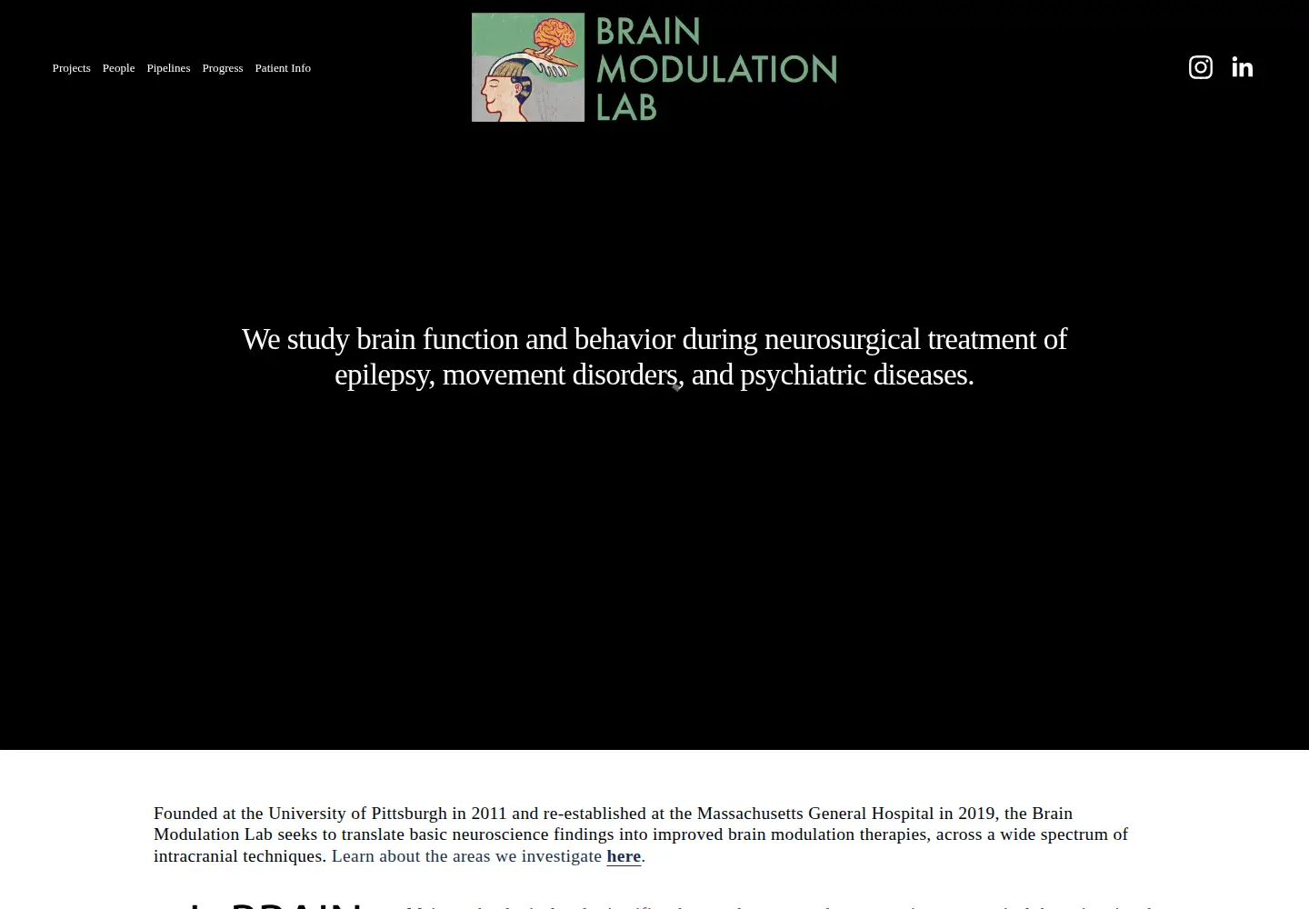 Screenshot of brainmodulationlab.org