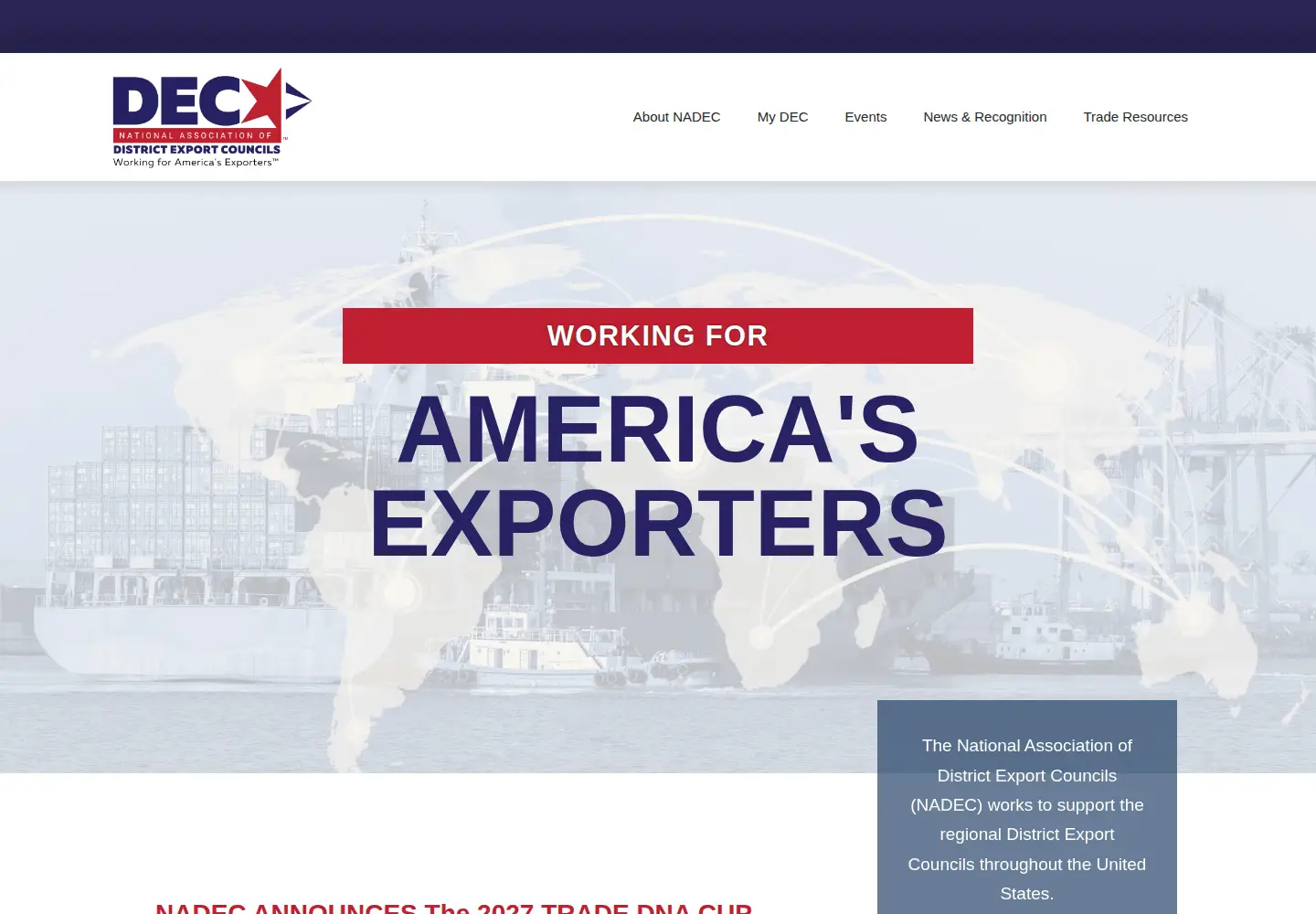 Captured homepage of usaexporter.org in the current scan