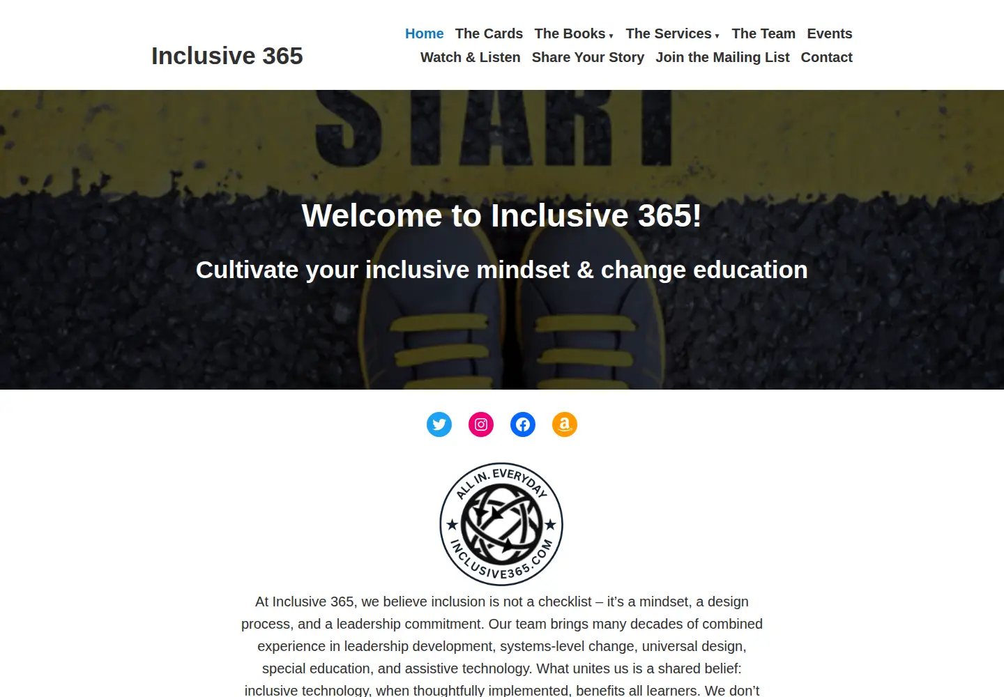 Captured homepage of inclusive365.com in the current scan