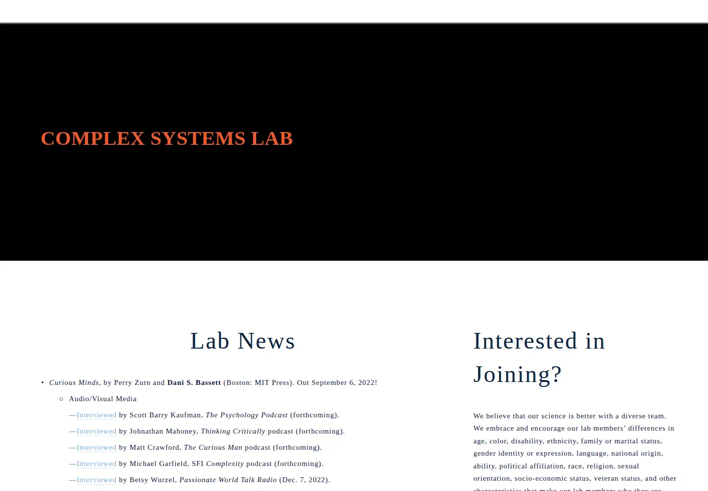 Screenshot of complexsystemsupenn.com