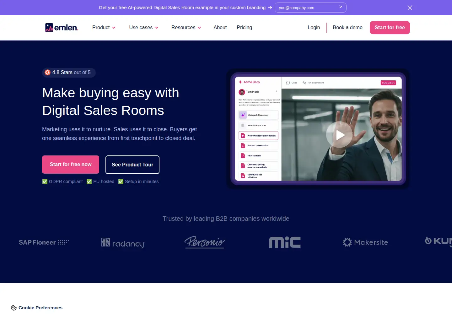 Captured homepage of emlen.io in the current scan