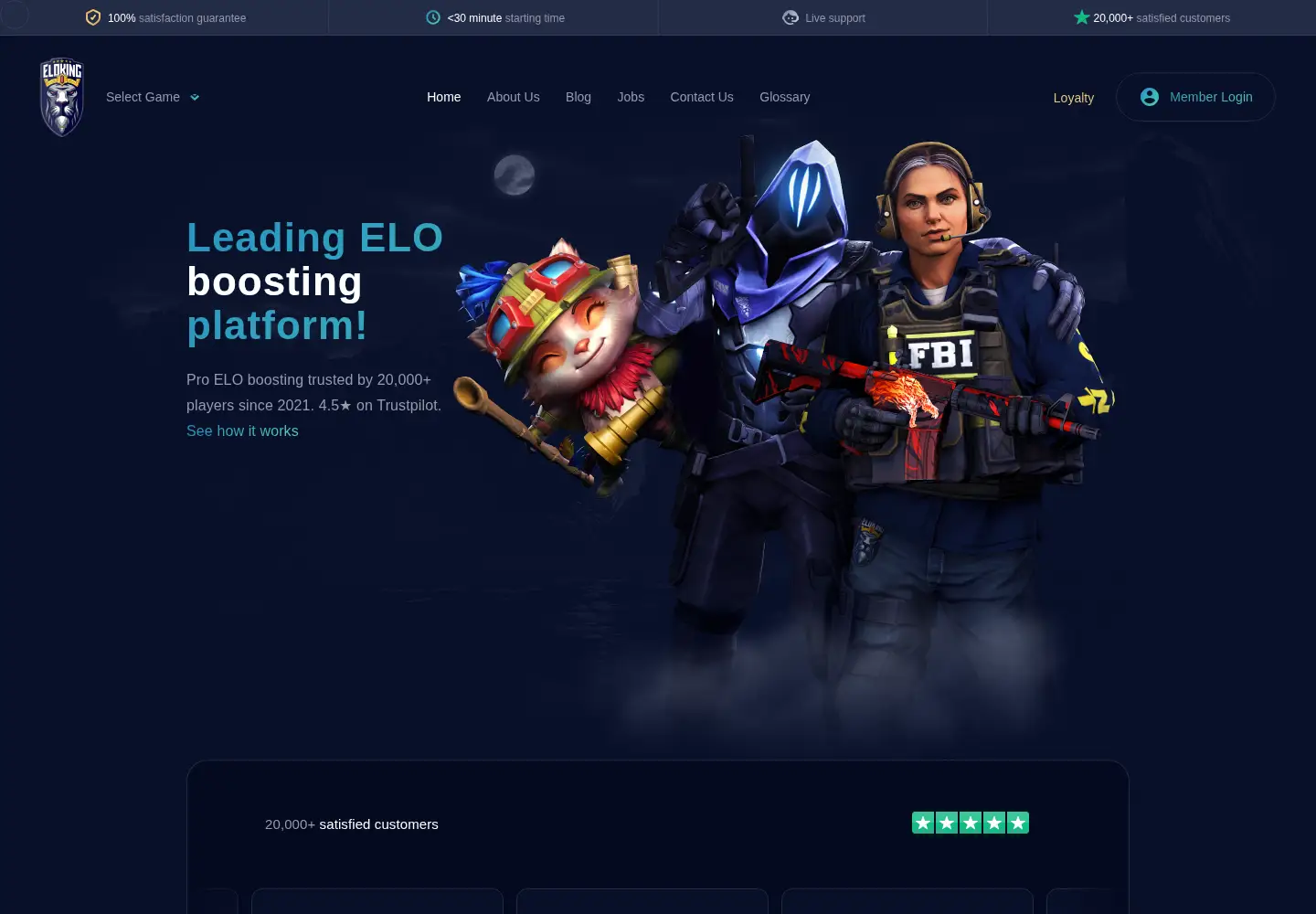Captured homepage of eloking.com in the current scan