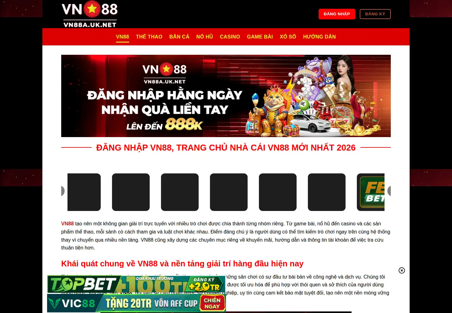 Screenshot of vn88.llc