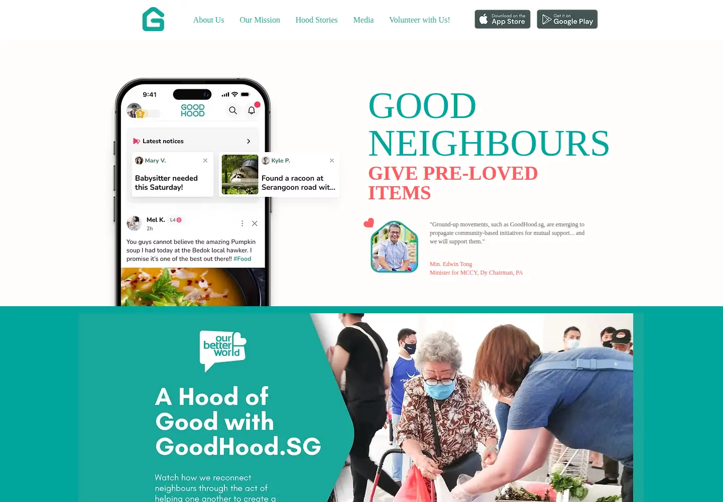 Screenshot of goodhoodsg.com