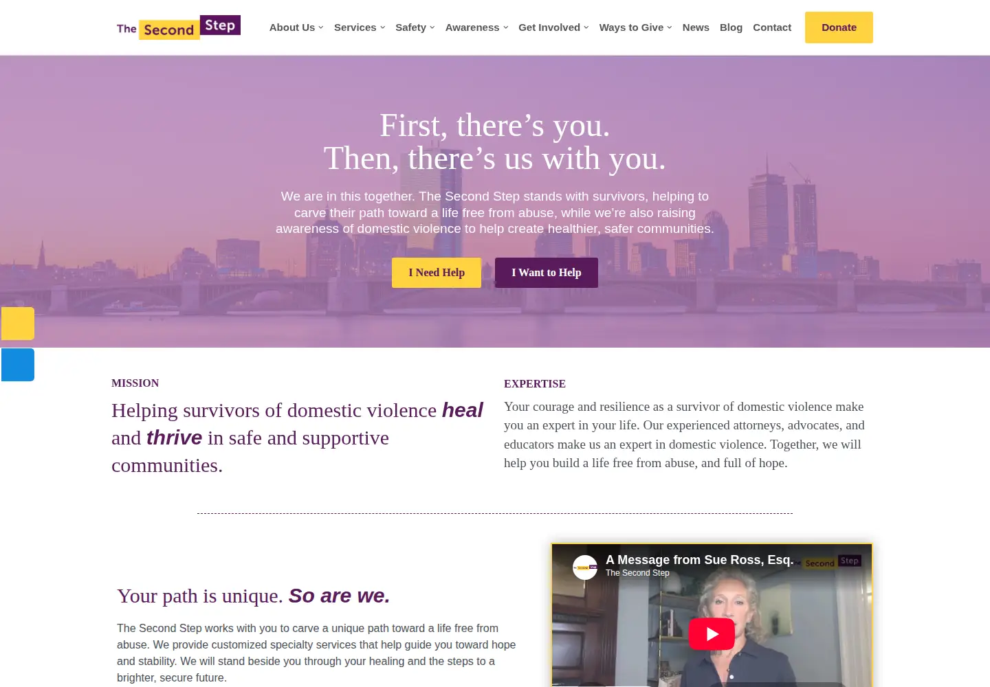 Screenshot of thesecondstep.org