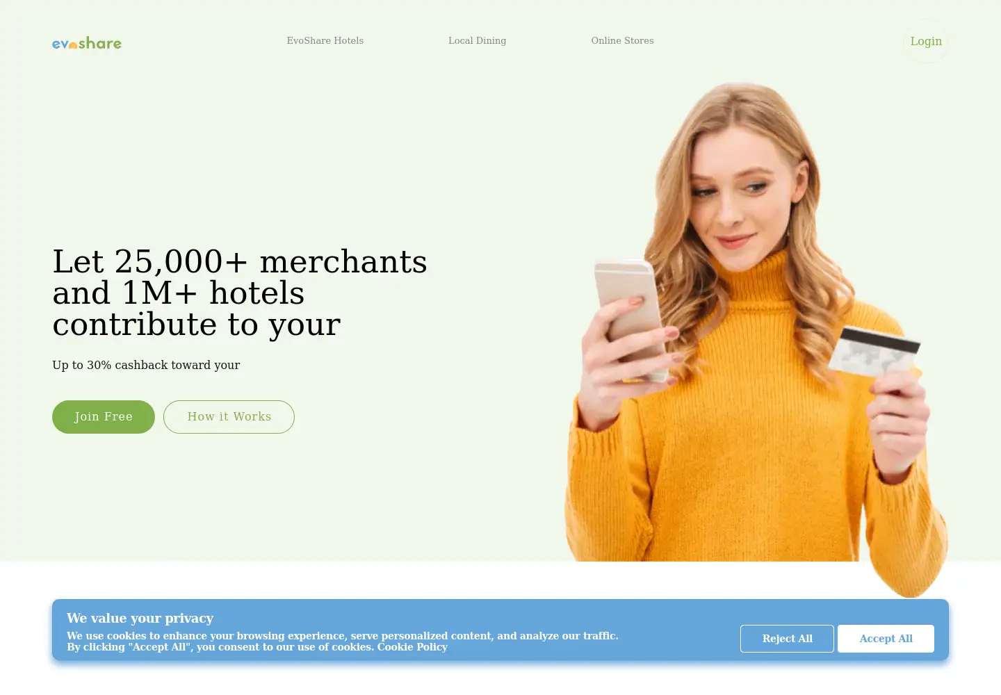Screenshot of evoshare.com