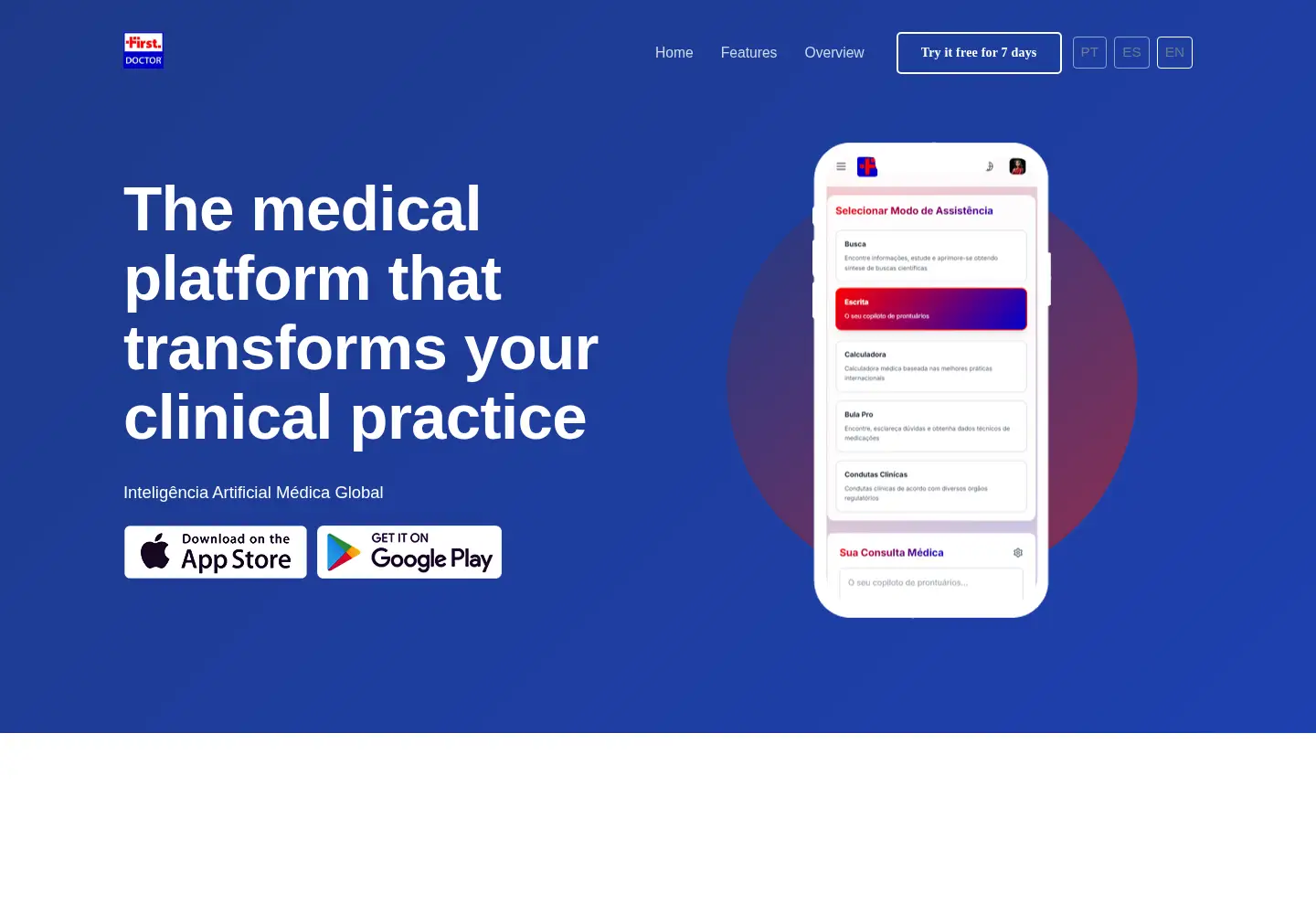 Captured homepage of first.doctor in the current scan