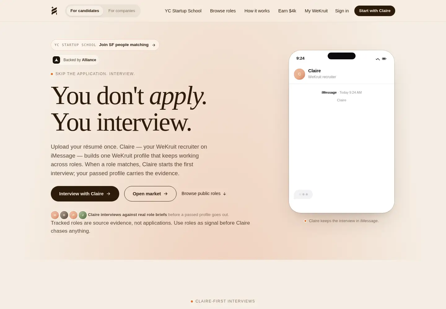 Screenshot of wekruit.com