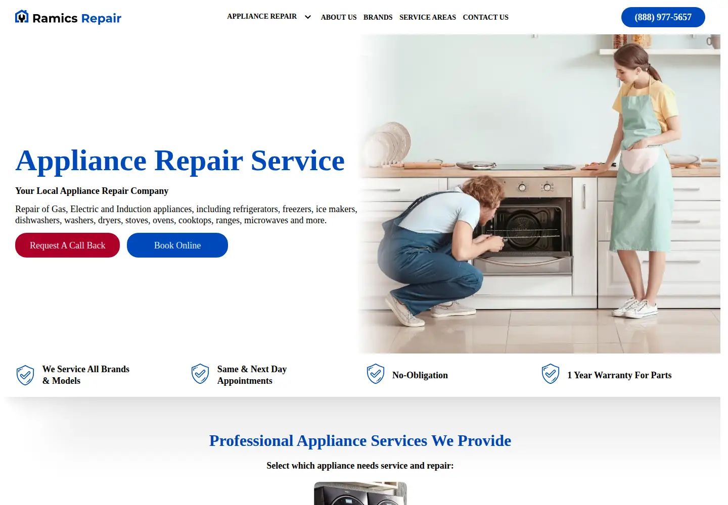 Captured homepage of ramics-repair.tech in the current scan