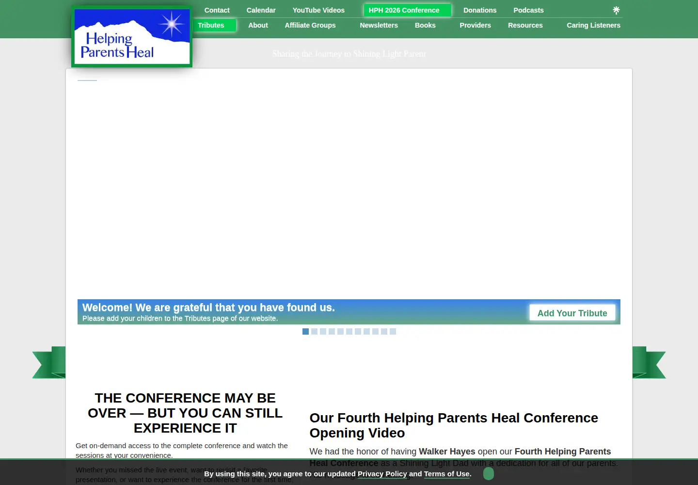 Screenshot of helpingparentsheal.org