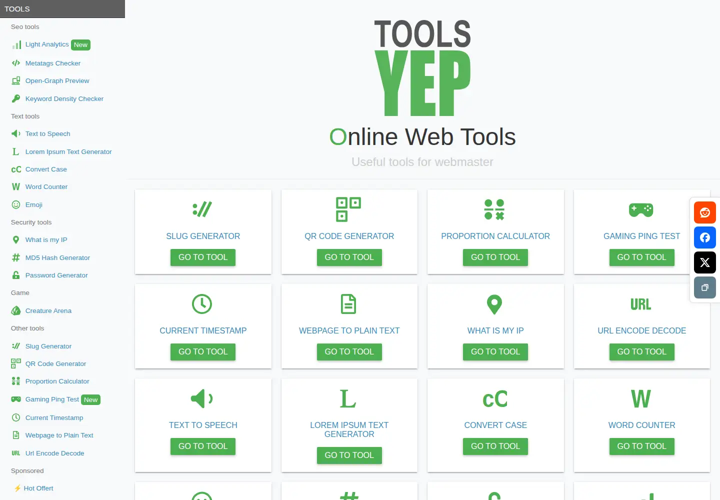 Screenshot of toolsyep.com