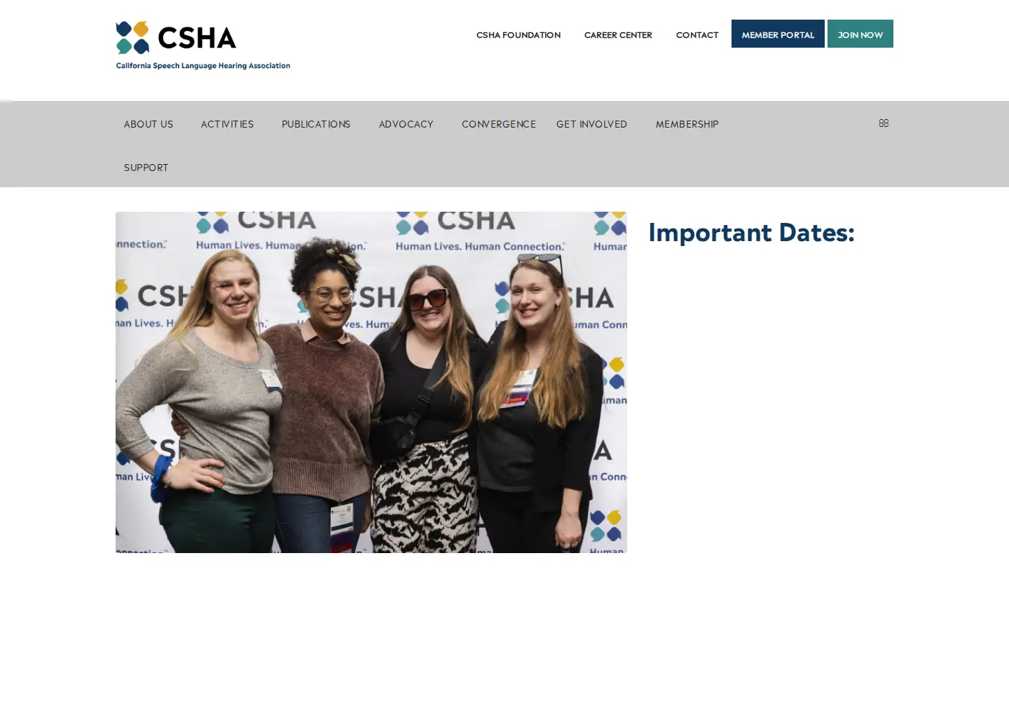 Captured homepage of csha.org in the current scan