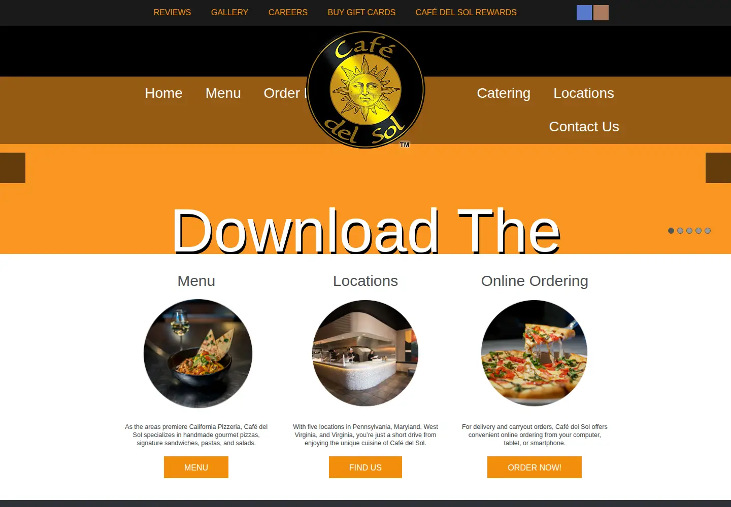 Screenshot of delsolcafes.com