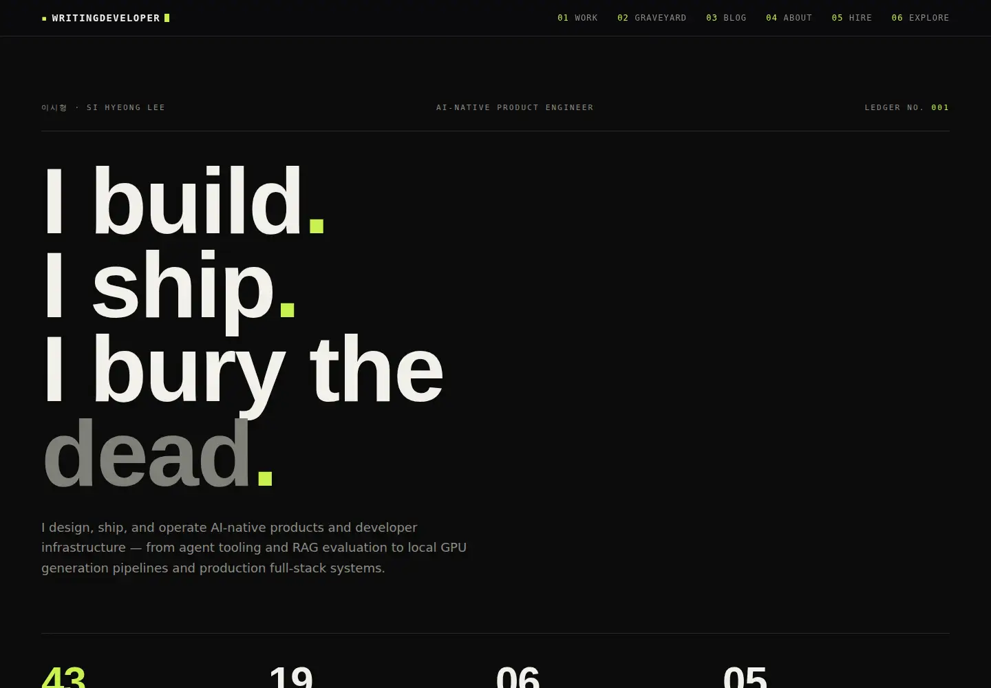 Screenshot of writingdeveloper.blog