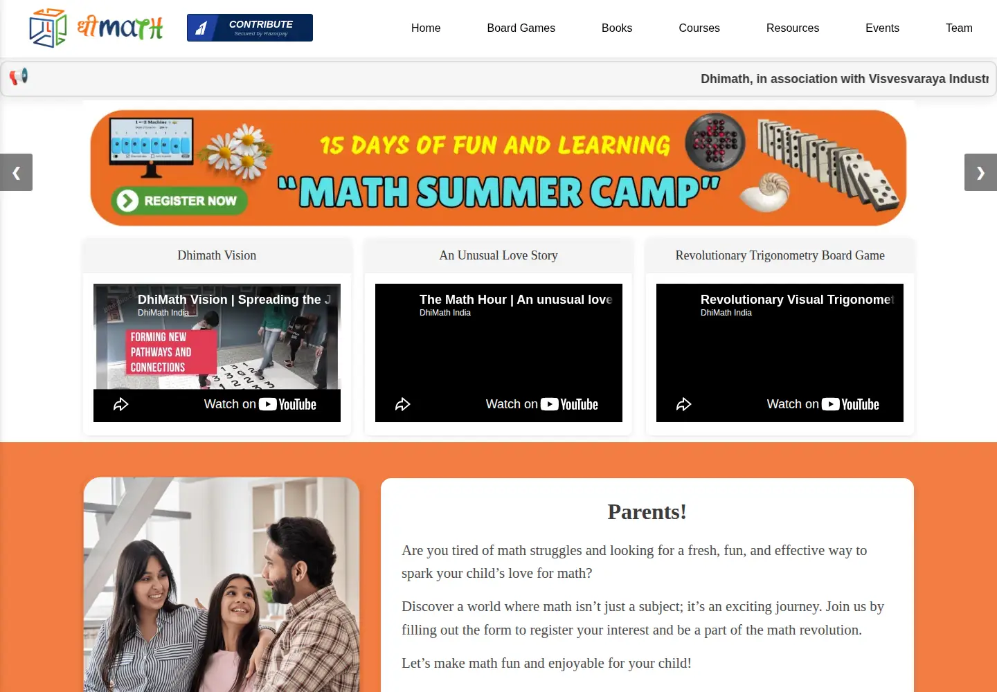 Screenshot of dhimath.org