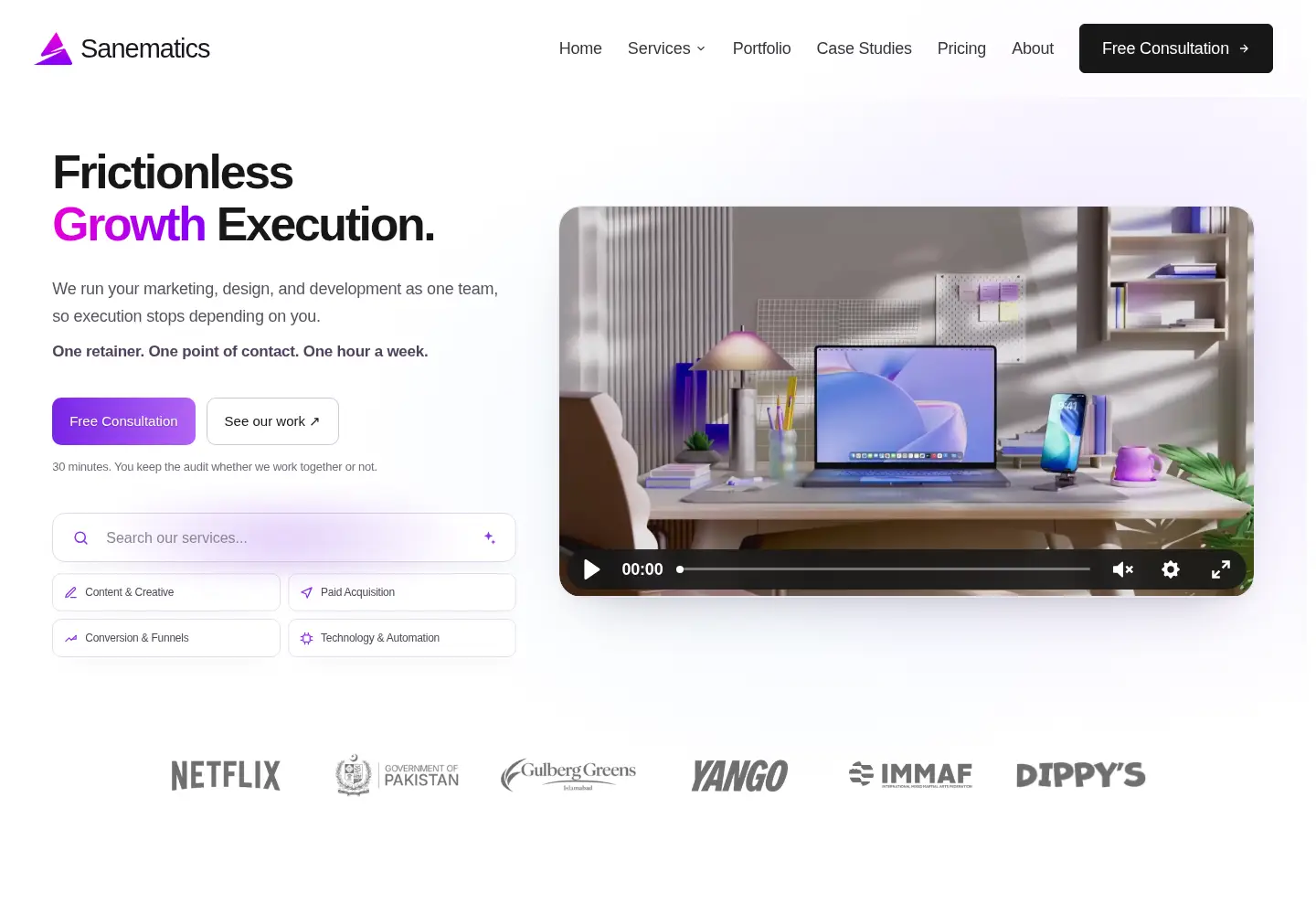 Screenshot of sanematics.com