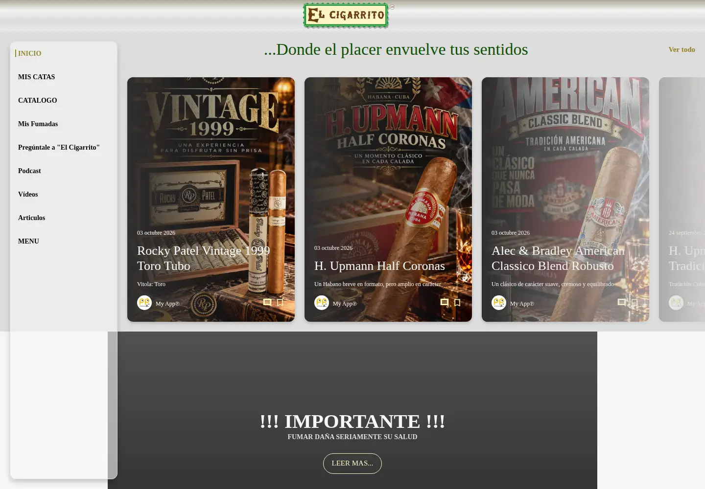 Screenshot of elcigarrito.online