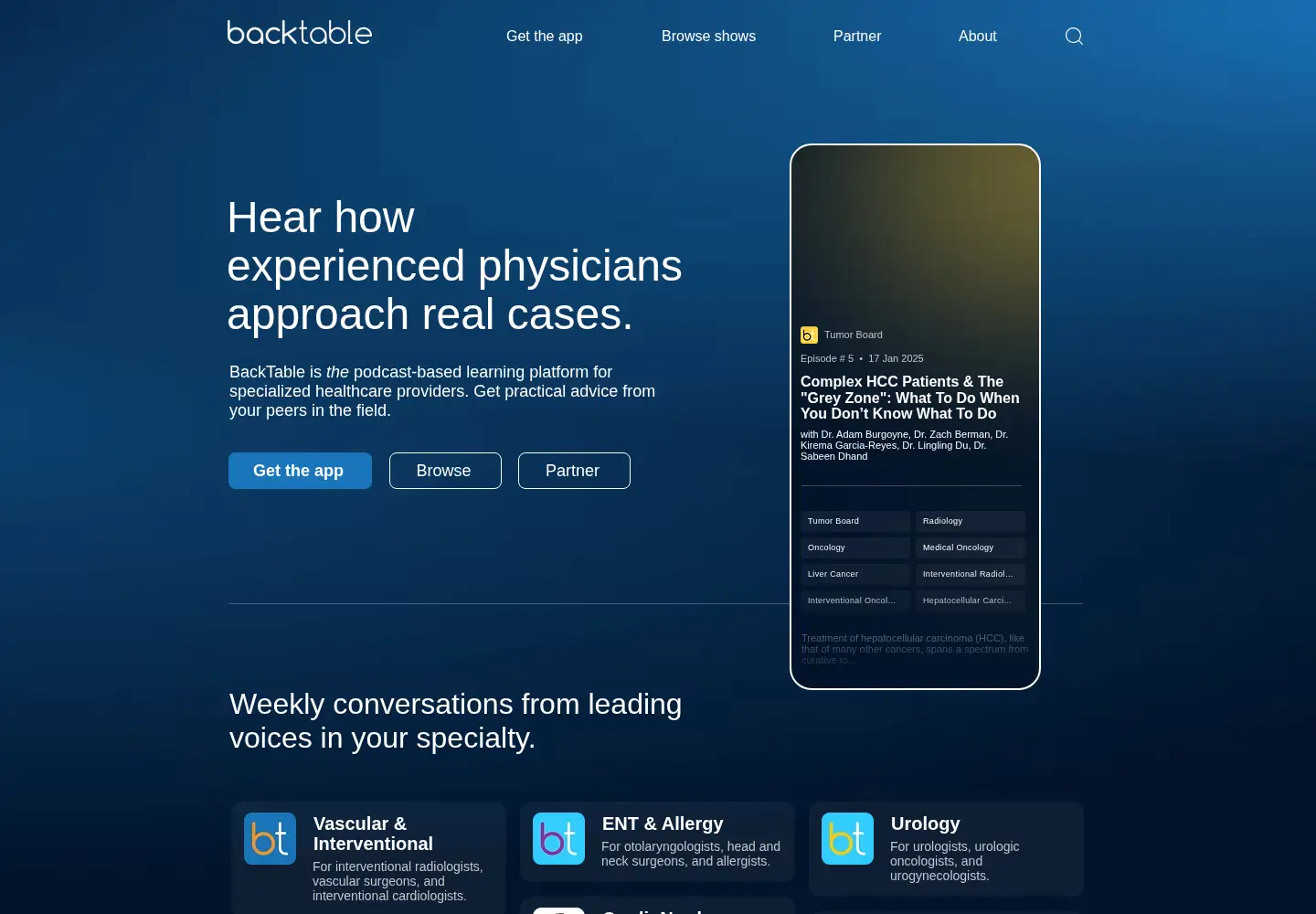Screenshot of backtable.com