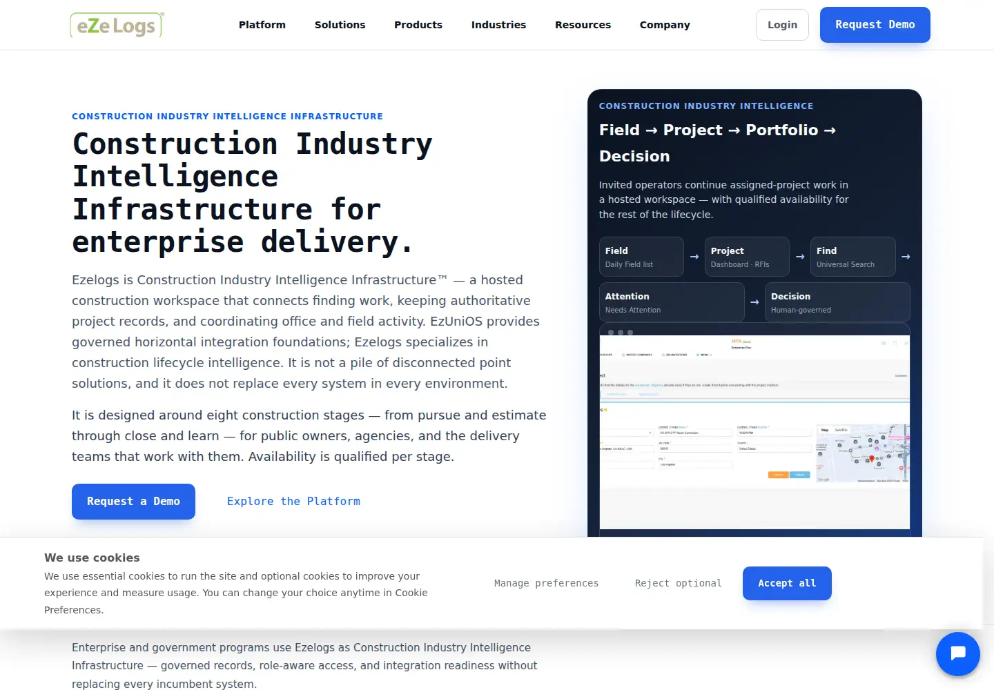 Screenshot of ezelogs.com