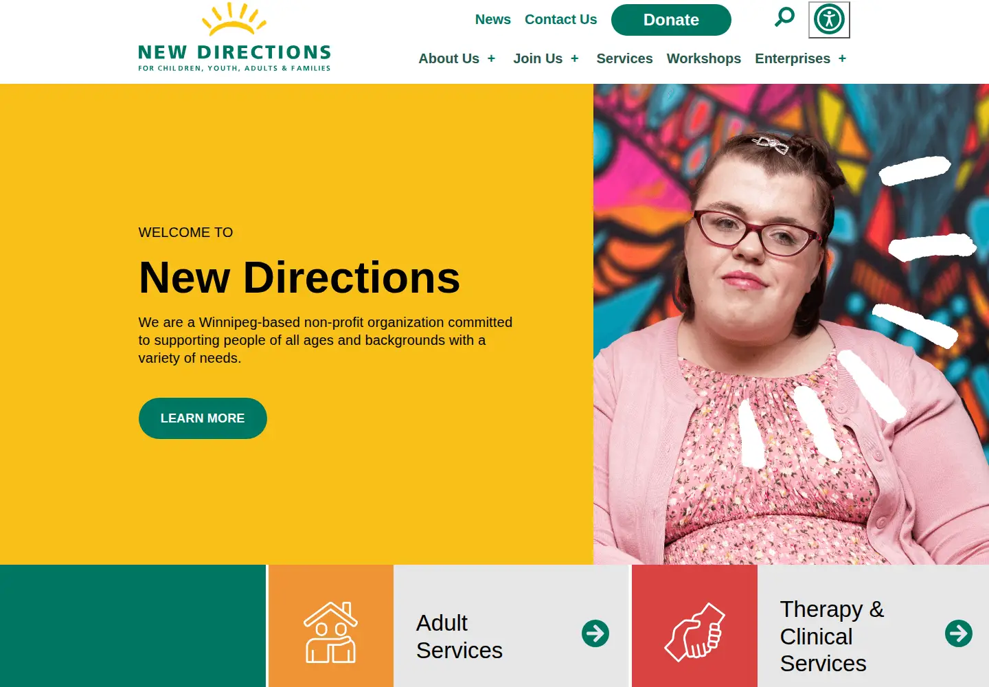 Screenshot of newdirections.mb.ca