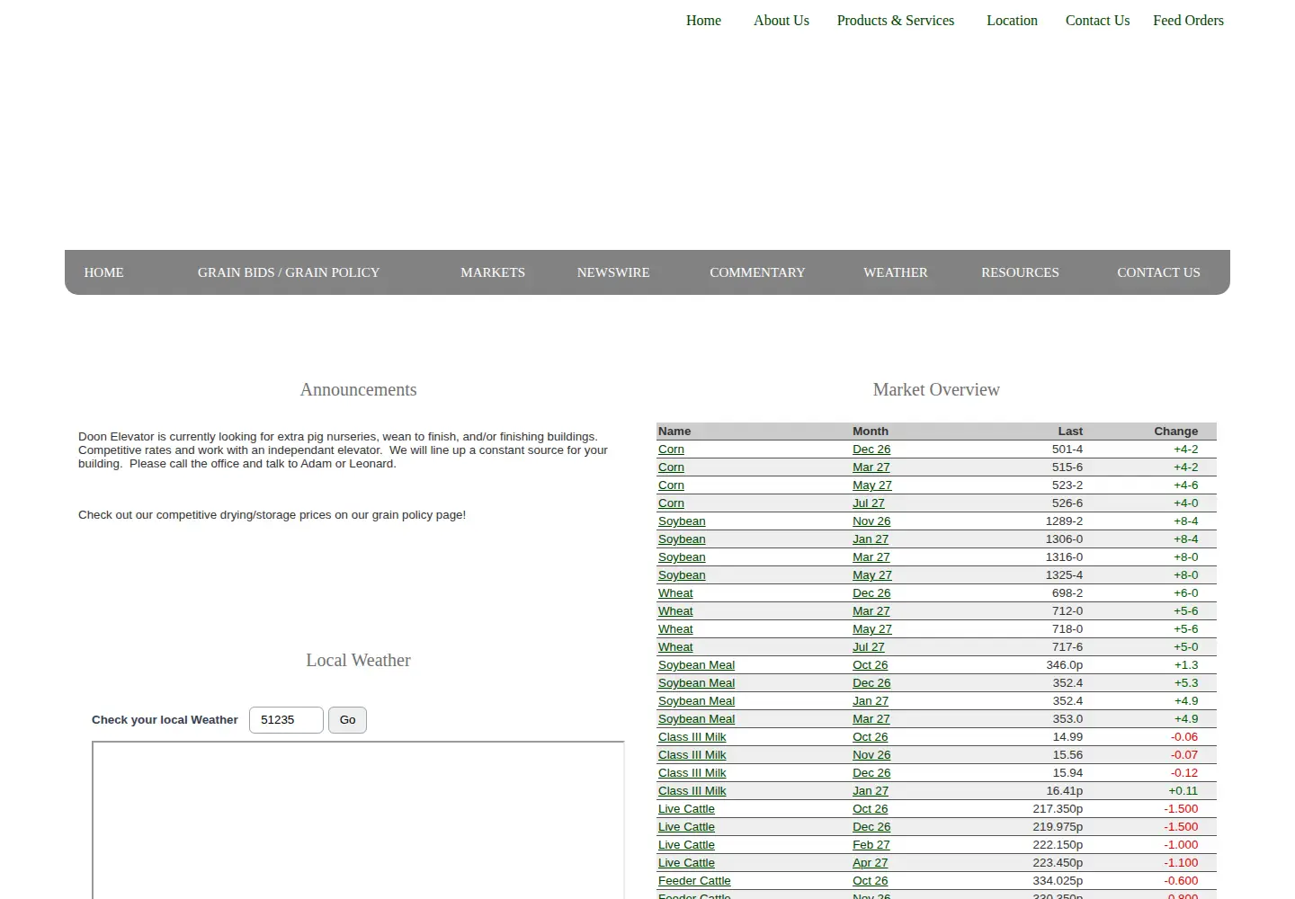 Captured homepage of doonelevator.com in the current scan