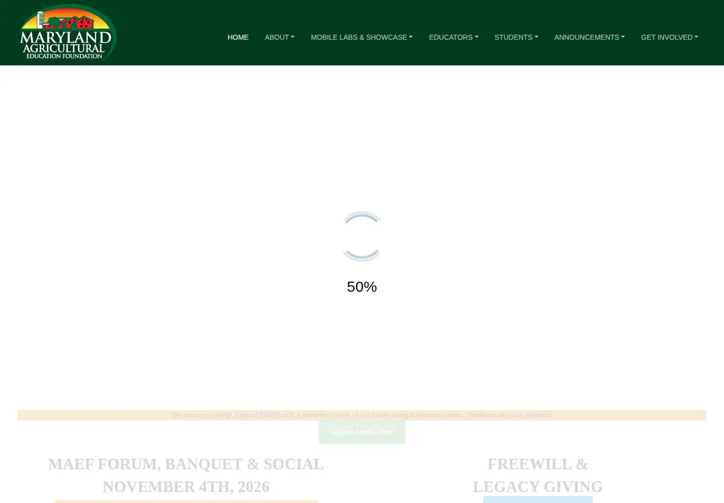 Captured homepage of maefonline.com in the current scan