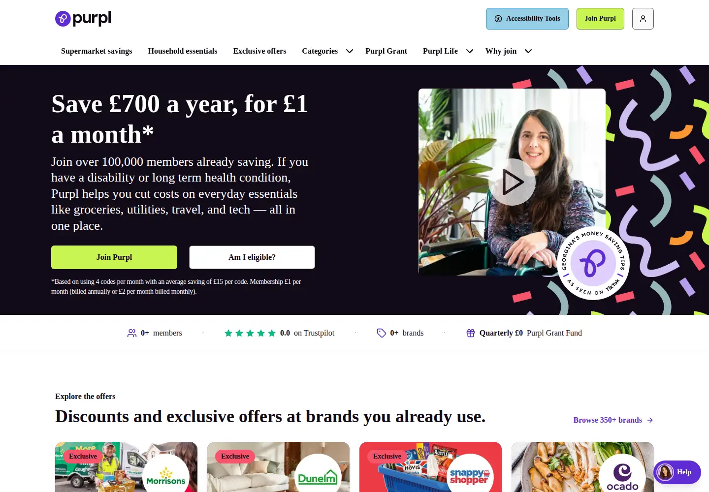 Screenshot of purpldiscounts.com