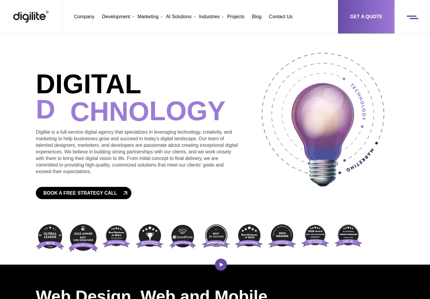 Screenshot of digilite.ca