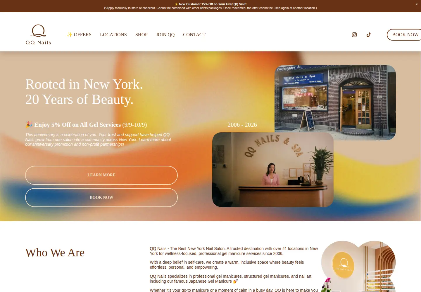 Screenshot of qqnailspa.com