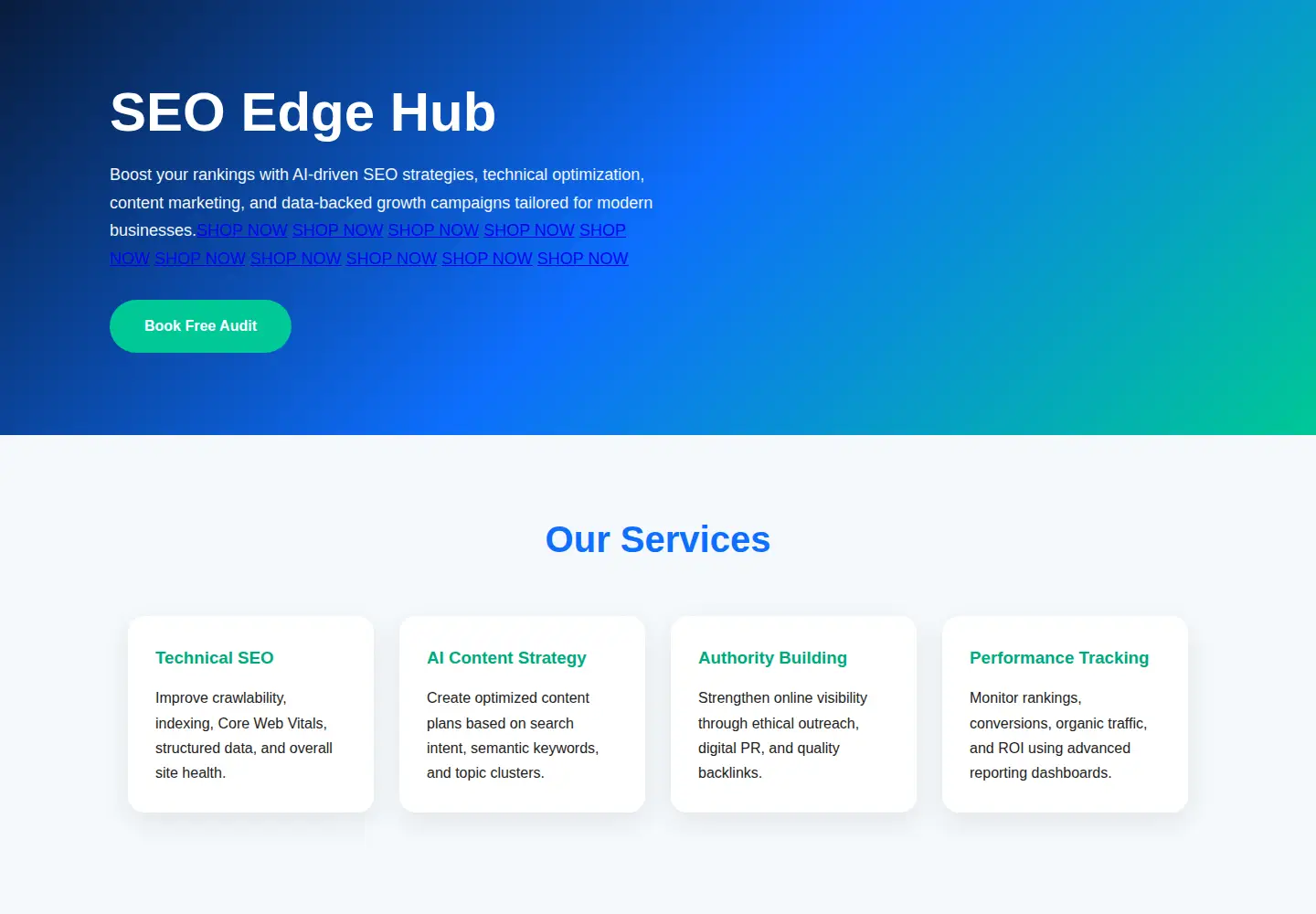 Screenshot of seoedgehub.site