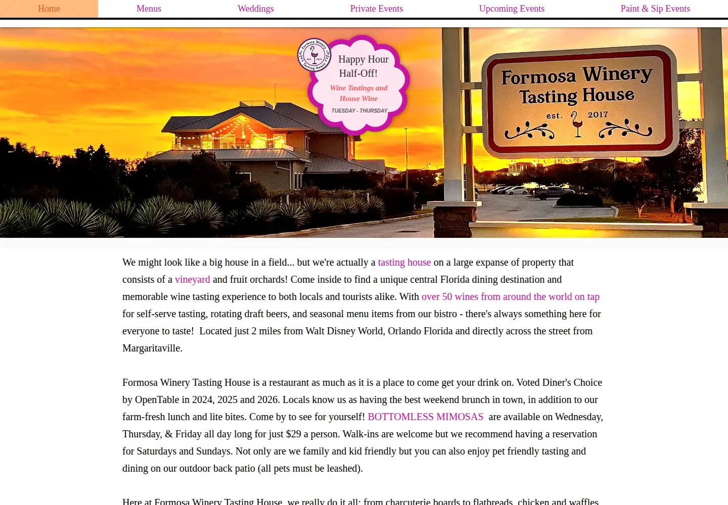 Screenshot of formosawinery.com
