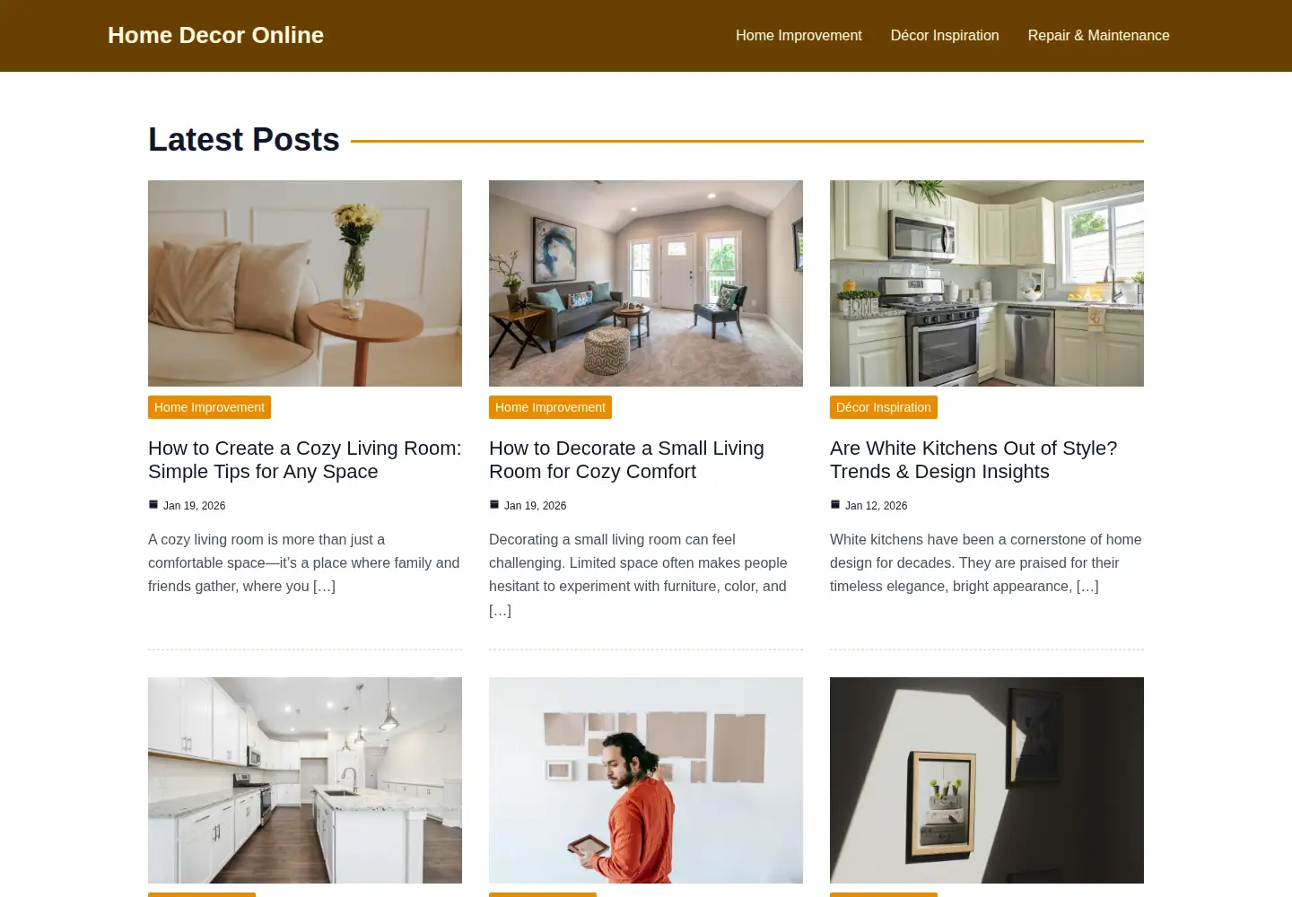 Captured homepage of home-decor-online.com in the current scan
