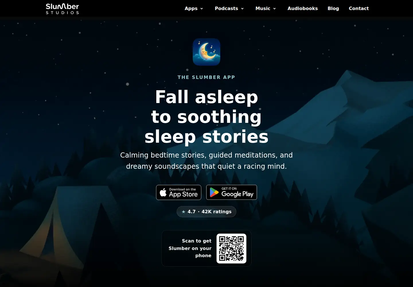 Screenshot of slumber.fm