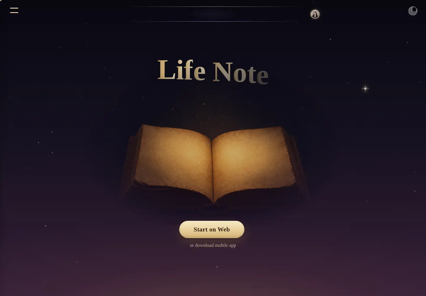 Screenshot of mylifenote.ai