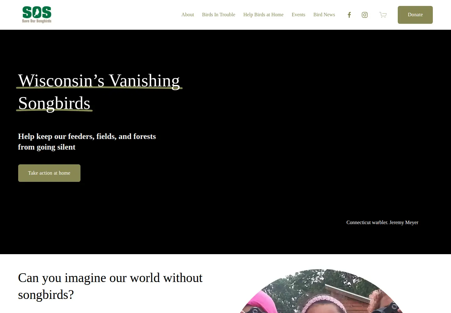 Screenshot of sossaveoursongbirds.org