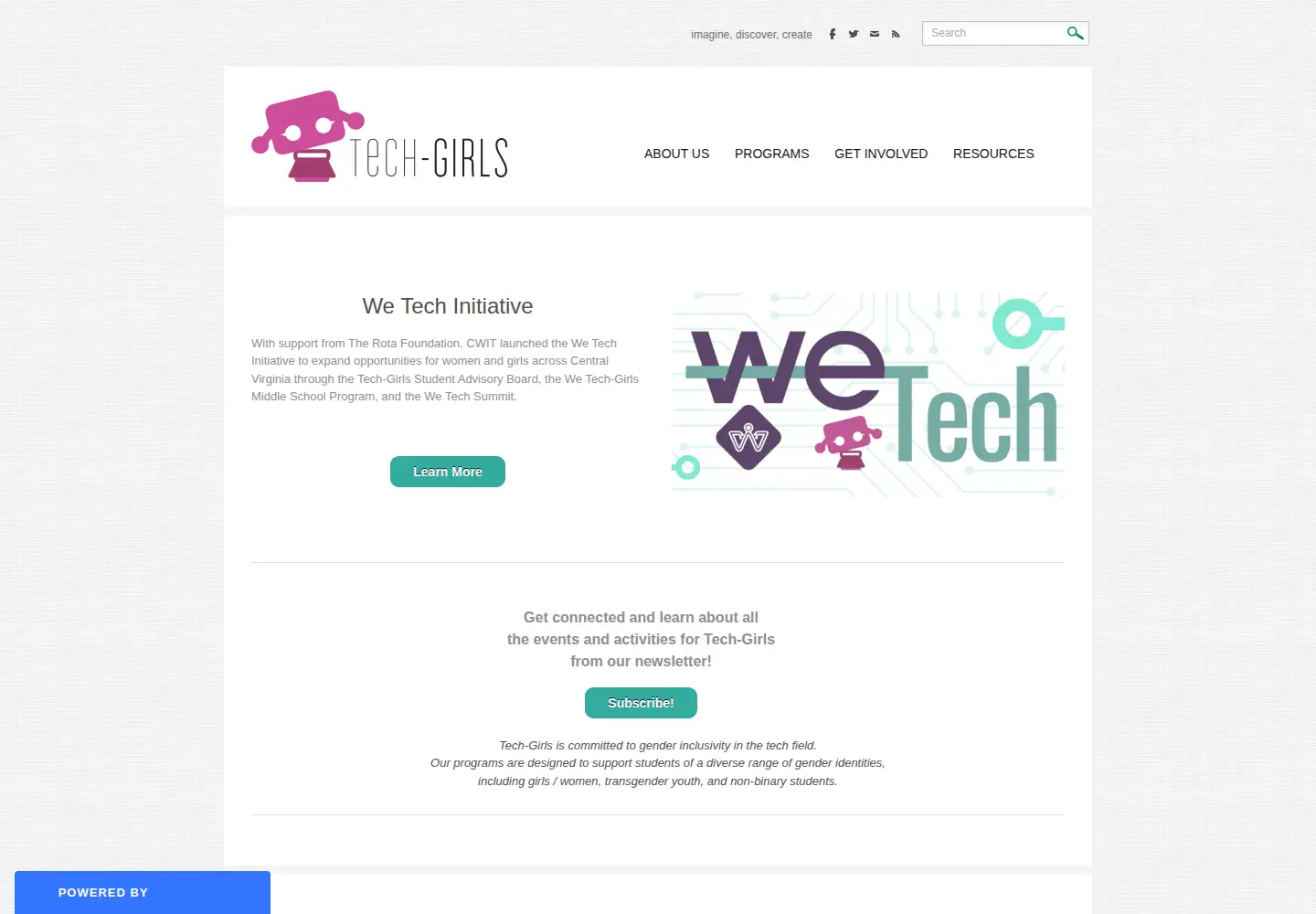 Screenshot of tech-girls.org