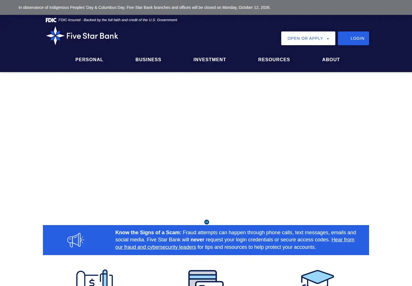 Screenshot of five-starbank.com