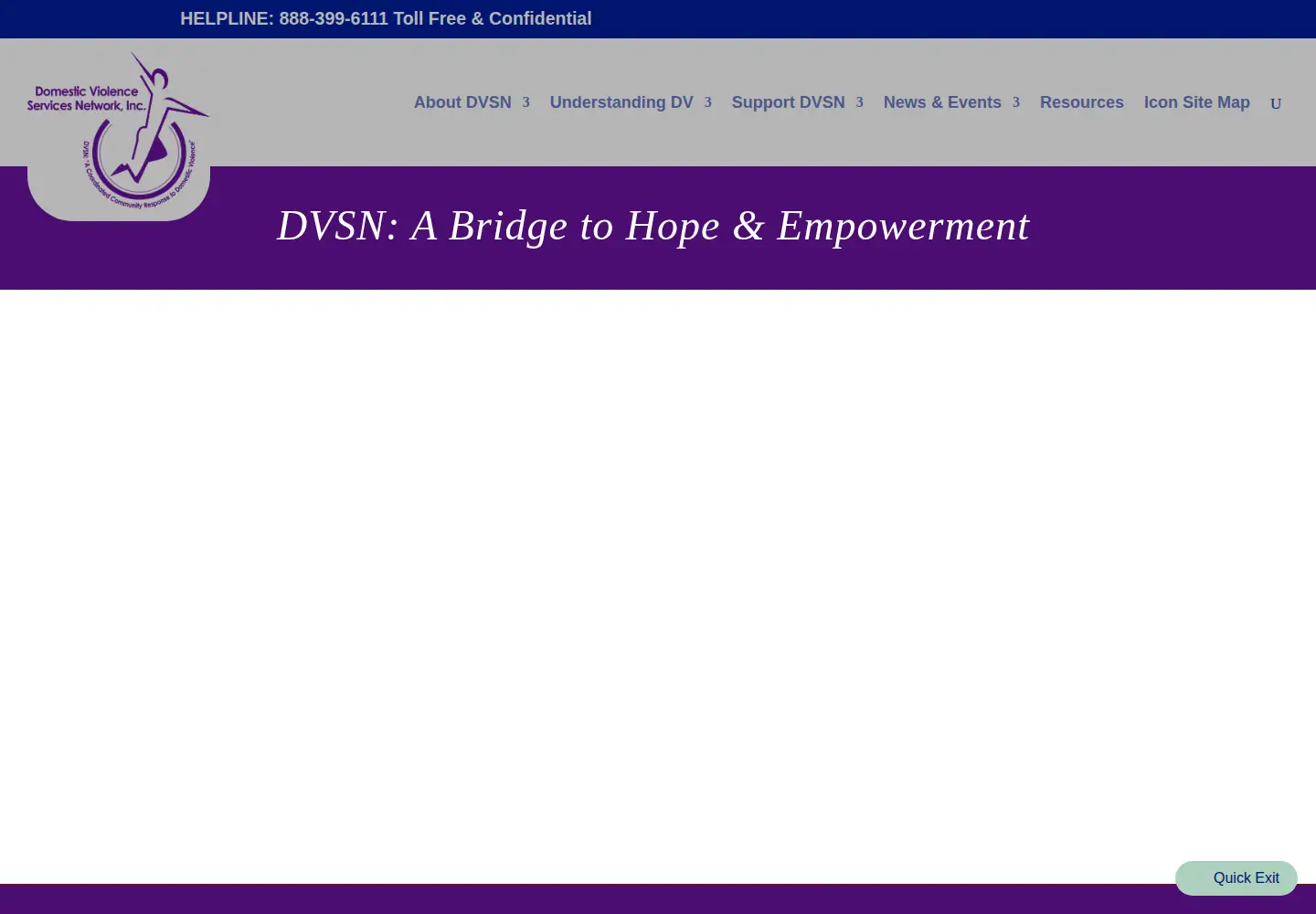 Captured homepage of dvsn.org in the current scan