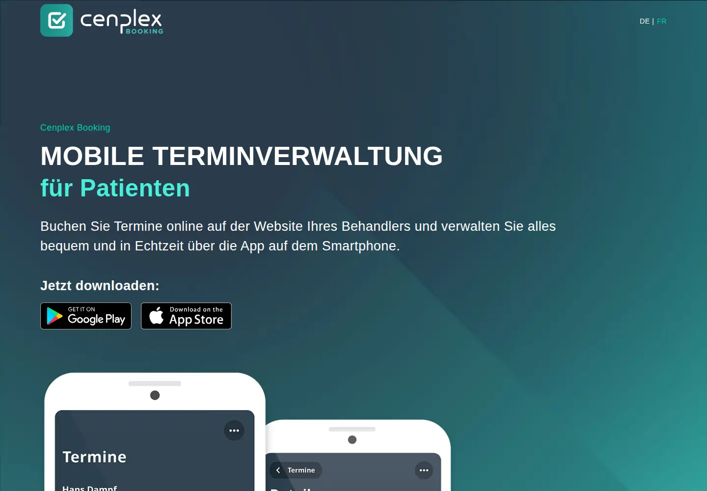 Screenshot of cenplexbooking.ch