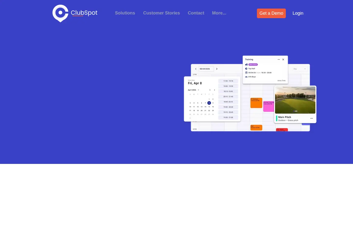 Screenshot of clubspot.app